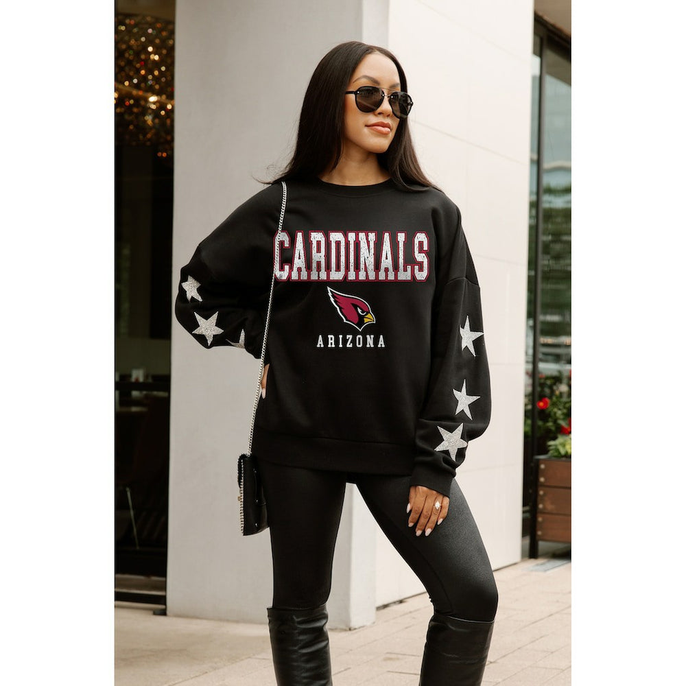Arizona Cardinals Gameday Couture Women's Velocity Relaxed Rhinestone Pullover Sweatshirt - Black Pullover