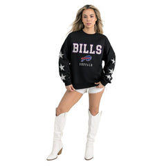 Buffalo Bills Gameday Couture Women's Velocity Relaxed Rhinestone Pullover Sweatshirt - Black Pullover