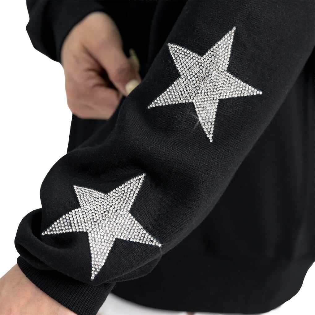 Buffalo Bills Gameday Couture Women's Velocity Relaxed Rhinestone Pullover Sweatshirt - Black Pullover