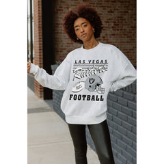 Las Vegas Raiders Gameday Couture Women's Home Turf Oversized Premium Fleece Pullover Sweatshirt - Ash Pullover