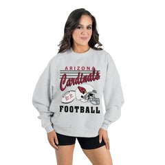 Arizona Cardinals Gameday Couture Women's Home Turf Oversized Premium Fleece Pullover Sweatshirt - Ash Pullover