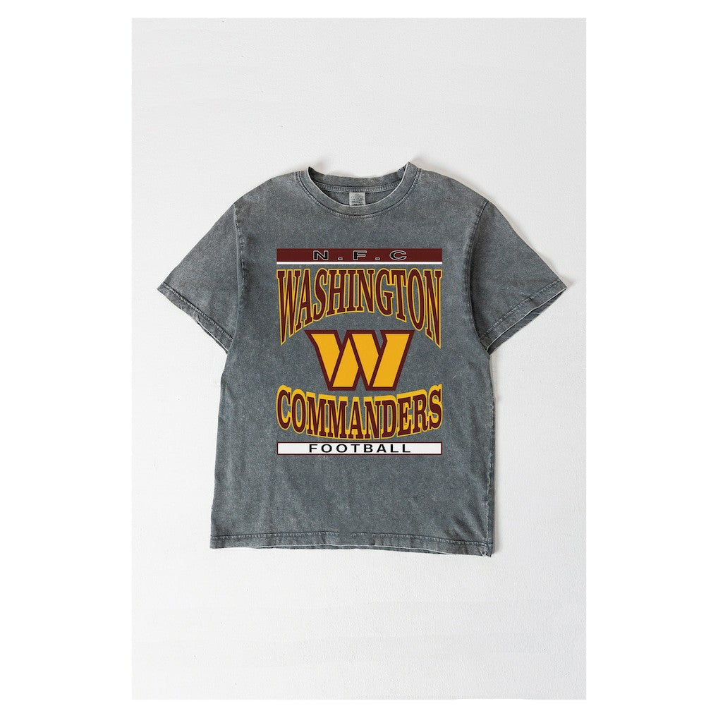 Washington Commanders Gameday Couture Women's Oversized Classic Grind Washed T-Shirt - Gray T-shirts