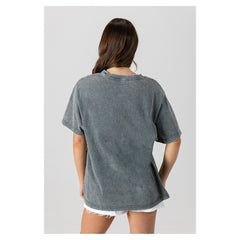 Minnesota Vikings Gameday Couture Women's Oversized Classic Grind Washed T-Shirt - Gray T-shirts
