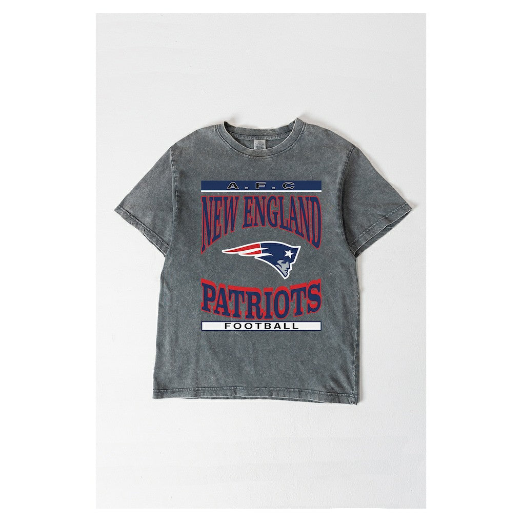 New England Patriots Gameday Couture Women's Oversized Classic Grind Washed T-Shirt - Gray T-shirts