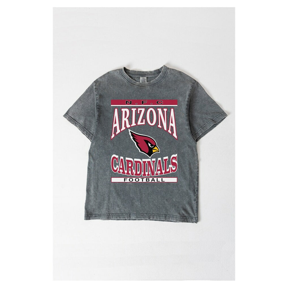 Arizona Cardinals Gameday Couture Women's Oversized Classic Grind Washed T-Shirt - Gray T-shirts