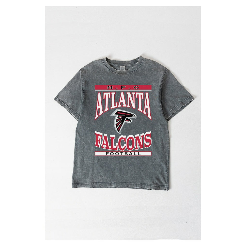 Atlanta Falcons Gameday Couture Women's Oversized Classic Grind Washed T-Shirt - Gray T-shirts