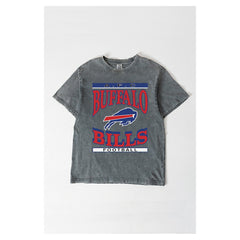 Buffalo Bills Gameday Couture Women's Oversized Classic Grind Washed T-Shirt - Gray T-shirts