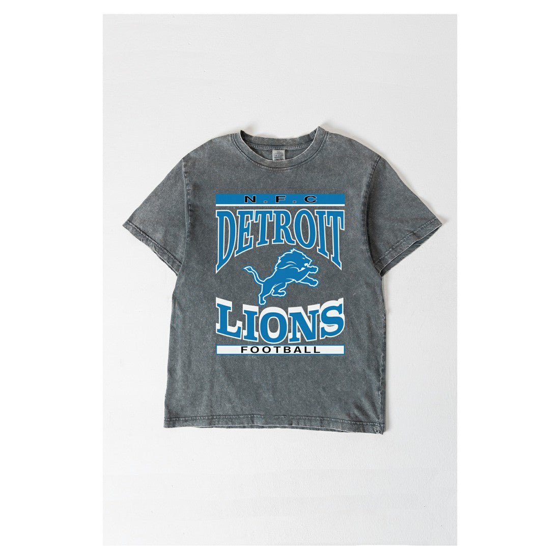 Detroit Lions Gameday Couture Women's Oversized Classic Grind Washed T-Shirt - Gray T-shirts
