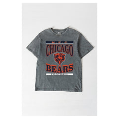 Chicago Bears Gameday Couture Women's Oversized Classic Grind Washed T-Shirt - Gray T-shirts