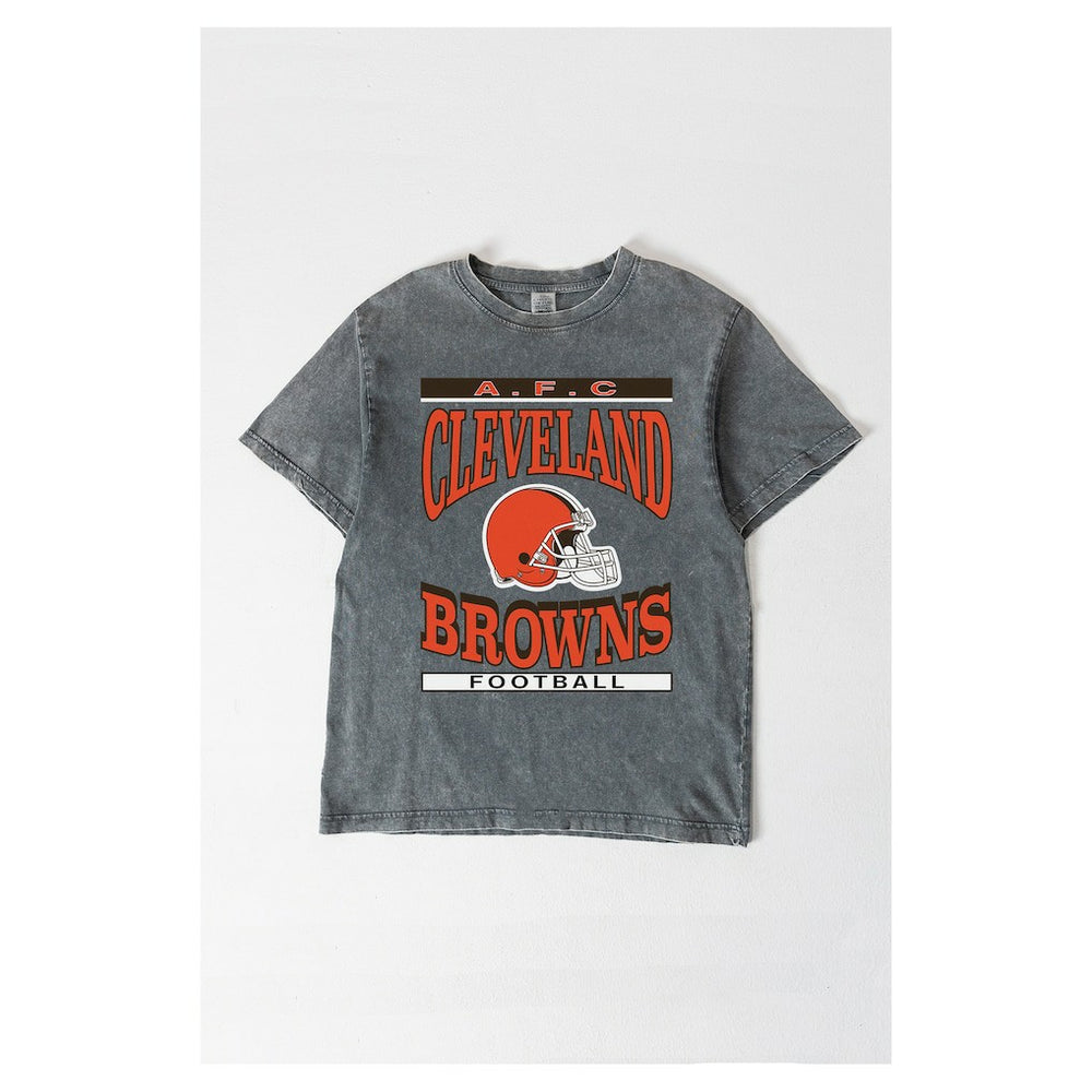 Cleveland Browns Gameday Couture Women's Oversized Classic Grind Washed T-Shirt - Gray T-shirts