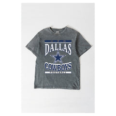 Dallas Cowboys Gameday Couture Women's Oversized Classic Grind Washed T-Shirt - Gray T-shirts