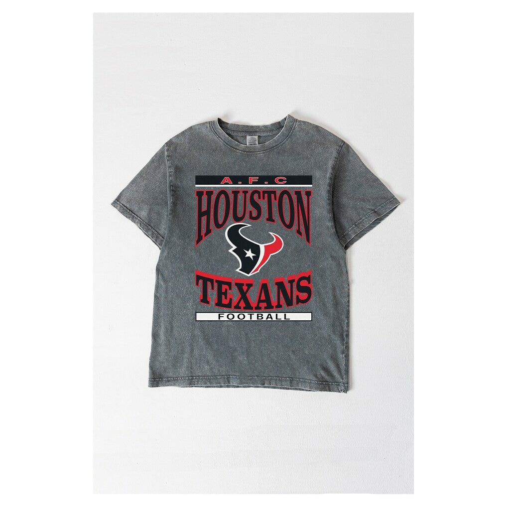 Houston Texans Gameday Couture Women's Oversized Classic Grind Washed T-Shirt - Gray T-shirts