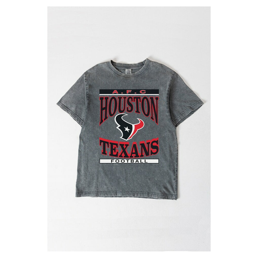 Houston Texans Gameday Couture Women's Oversized Classic Grind Washed T-Shirt - Gray T-shirts