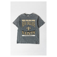 New Orleans Saints Gameday Couture Women's Oversized Classic Grind Washed T-Shirt - Gray T-shirts