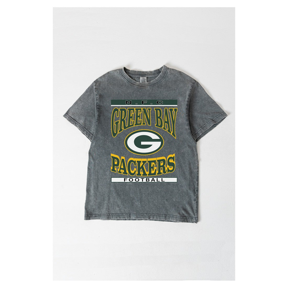 Green Bay Packers Gameday Couture Women's Oversized Classic Grind Washed T-Shirt - Gray T-shirts