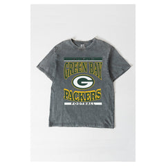 Green Bay Packers Gameday Couture Women's Oversized Classic Grind Washed T-Shirt - Gray T-shirts