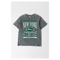 New York Jets Gameday Couture Women's Oversized Classic Grind Washed T-Shirt - Gray T-shirts