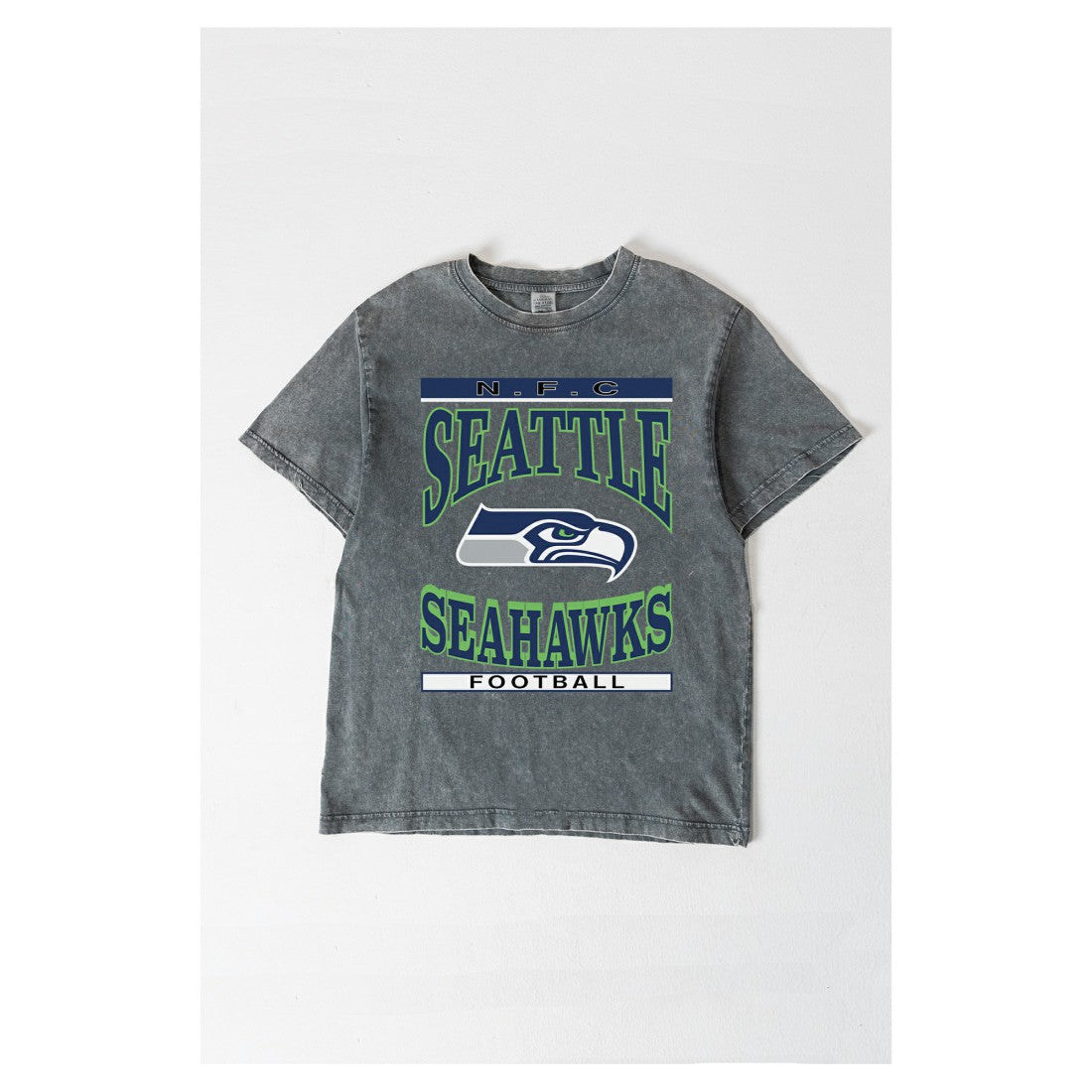 Seattle Seahawks Gameday Couture Women's Oversized Classic Grind Washed T-Shirt - Gray T-shirts