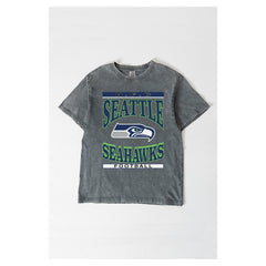 Seattle Seahawks Gameday Couture Women's Oversized Classic Grind Washed T-Shirt - Gray T-shirts
