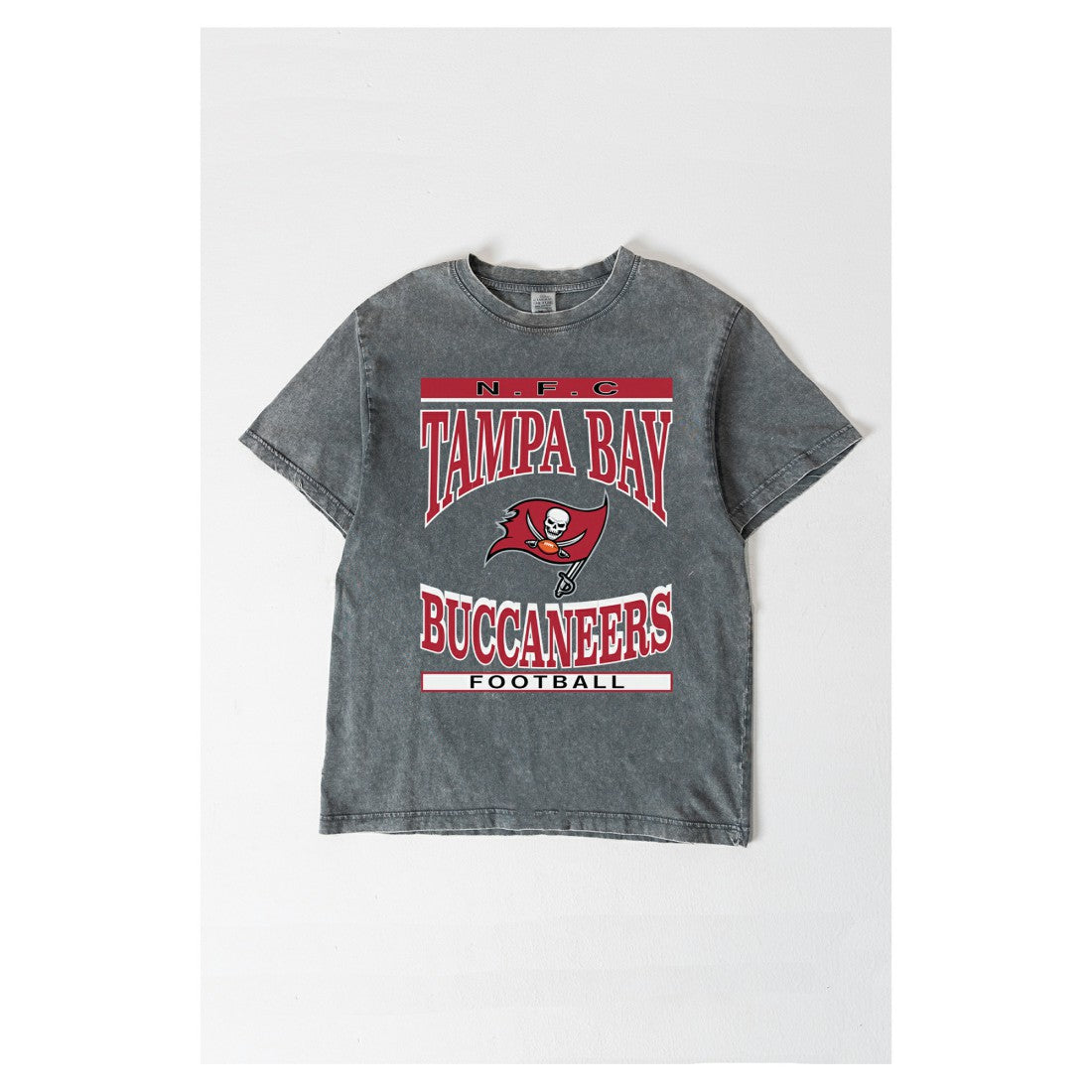 Tampa Bay Buccaneers Gameday Couture Women's Oversized Classic Grind Washed T-Shirt - Gray T-shirts