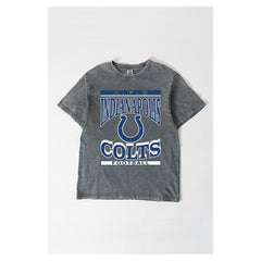 Indianapolis Colts Gameday Couture Women's Oversized Classic Grind Washed T-Shirt - Gray T-shirts