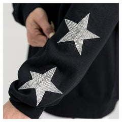 Seattle Seahawks Gameday Couture Women's Pure Victory Rhinestud Star-Sleeve Pullover Sweatshirt - Black Pullover