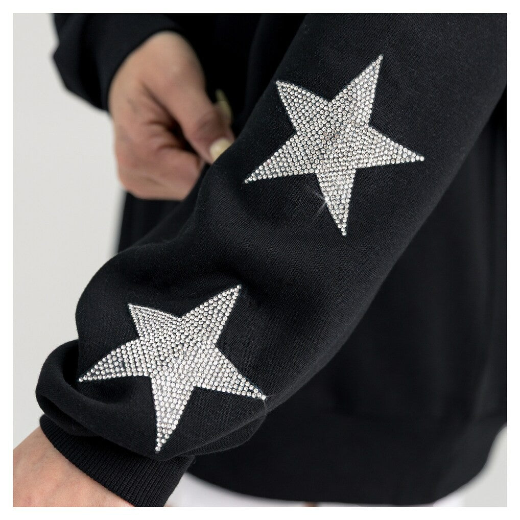 Green Bay Packers Gameday Couture Women's Pure Victory Rhinestud Star-Sleeve Pullover Sweatshirt - Black Pullover