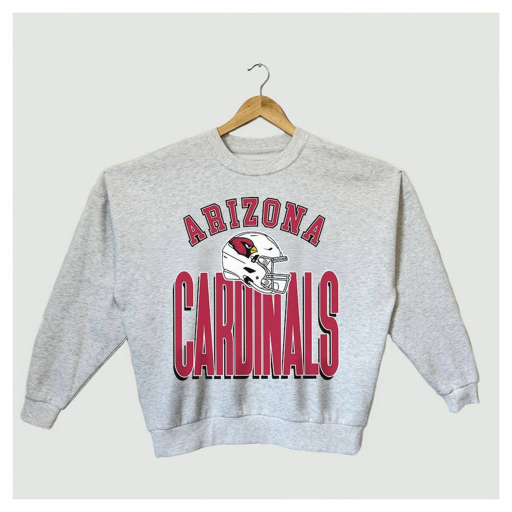 Arizona Cardinals Gameday Couture Women's Fierce Focus Premium Oversized Fleece Pullover Sweatshirt - Ash Pullover