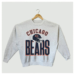 Chicago Bears Gameday Couture Women's Fierce Focus Premium Oversized Fleece Pullover Sweatshirt - Ash Pullover