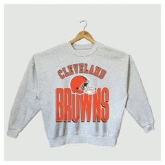 Cleveland Browns Gameday Couture Women's Fierce Focus Premium Oversized Fleece Pullover Sweatshirt - Ash Pullover