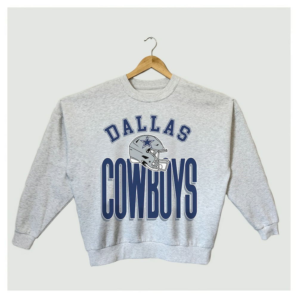 Dallas Cowboys Gameday Couture Women's Fierce Focus Premium Oversized Fleece Pullover Sweatshirt - Ash Pullover