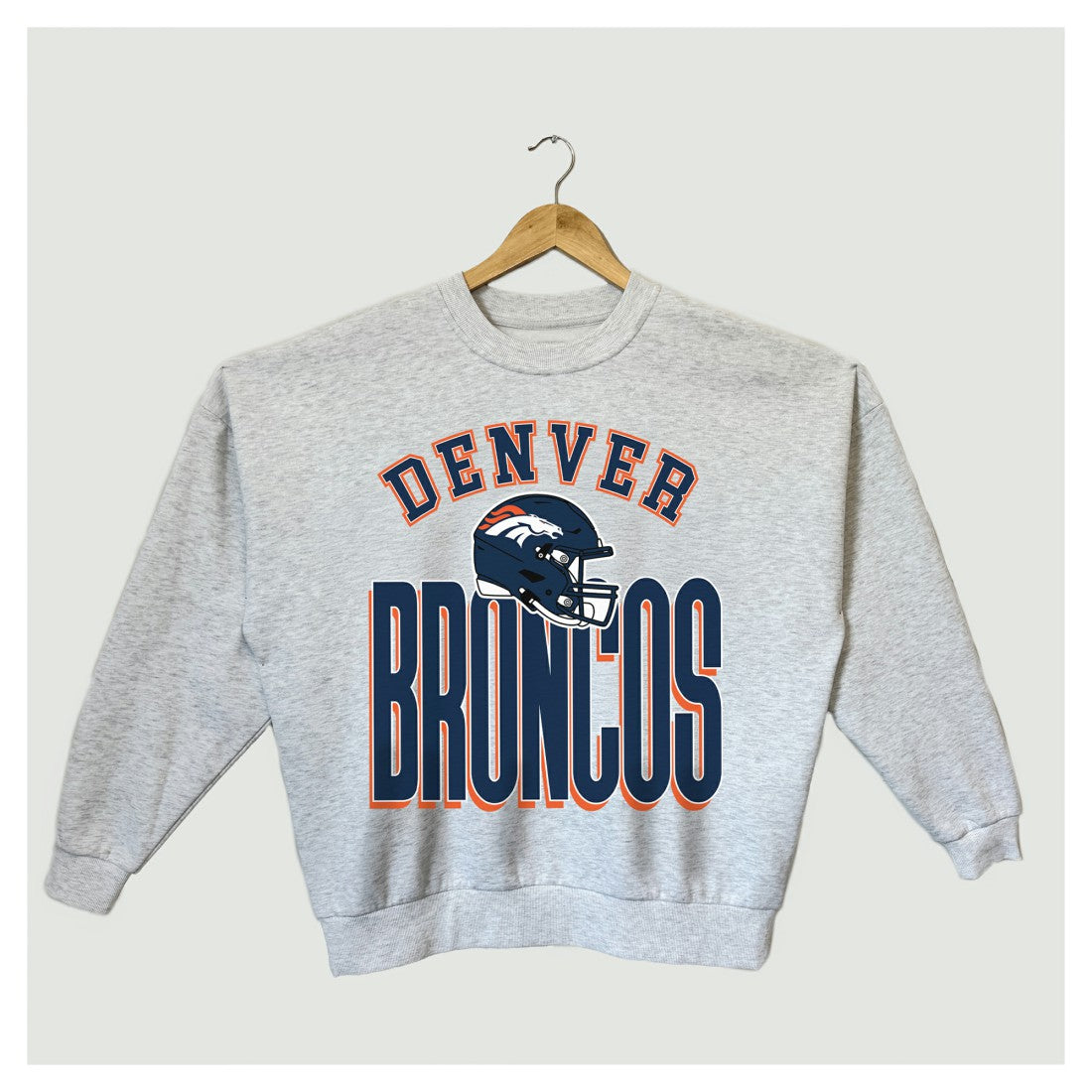 Denver Broncos Gameday Couture Women's Fierce Focus Premium Oversized Fleece Pullover Sweatshirt - Ash Pullover