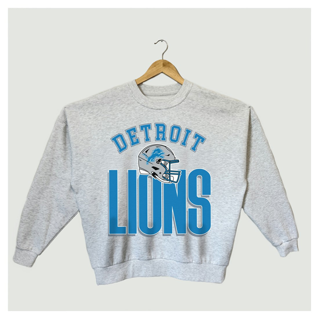 Detroit Lions Gameday Couture Women's Fierce Focus Premium Oversized Fleece Pullover Sweatshirt - Ash Pullover