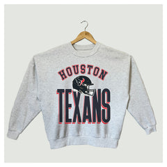 Houston Texans Gameday Couture Women's Fierce Focus Premium Oversized Fleece Pullover Sweatshirt - Ash Pullover