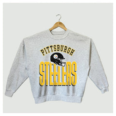 Pittsburgh Steelers Gameday Couture Women's Fierce Focus Premium Oversized Fleece Pullover Sweatshirt - Ash Pullover