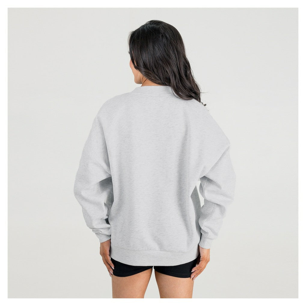 Seattle Seahawks Gameday Couture Women's Fierce Focus Premium Oversized Fleece Pullover Sweatshirt - Ash Pullover