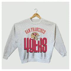 San Francisco 49ers Gameday Couture Women's Fierce Focus Premium Oversized Fleece Pullover Sweatshirt - Ash Pullover