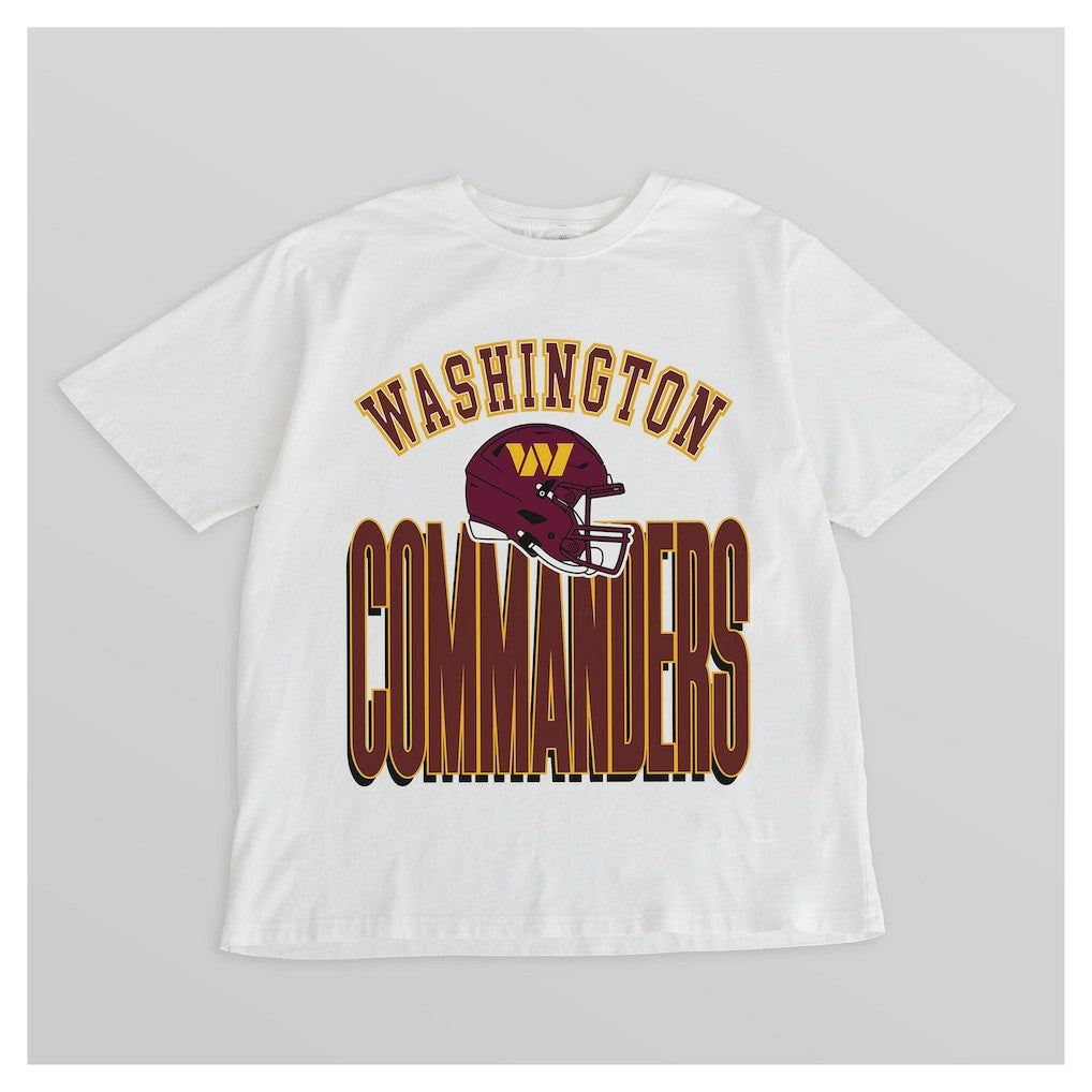 Washington Commanders Gameday Couture Women's Oversized Classic Fierce Focus T-Shirt - White T-shirts