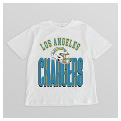 Los Angeles Chargers Gameday Couture Women's Oversized Classic Fierce Focus T-Shirt - White T-shirts