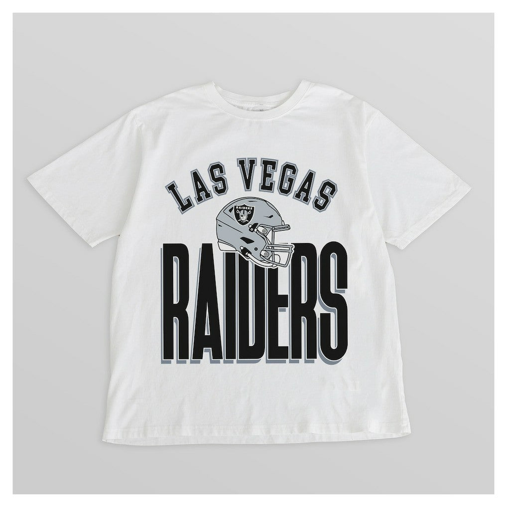 Las Vegas Raiders Gameday Couture Women's Oversized Classic Fierce Focus T-Shirt - White T-shirts