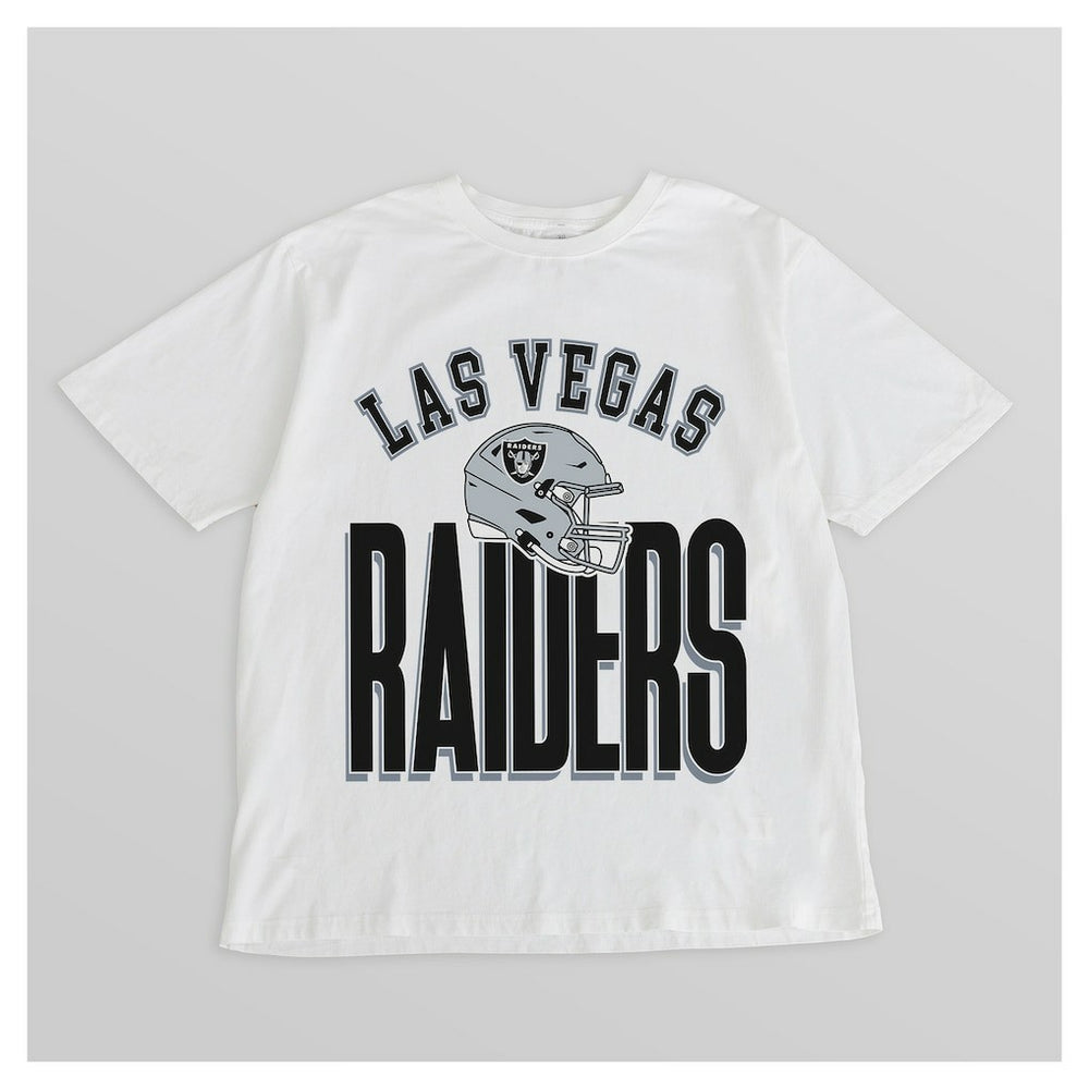 Las Vegas Raiders Gameday Couture Women's Oversized Classic Fierce Focus T-Shirt - White T-shirts