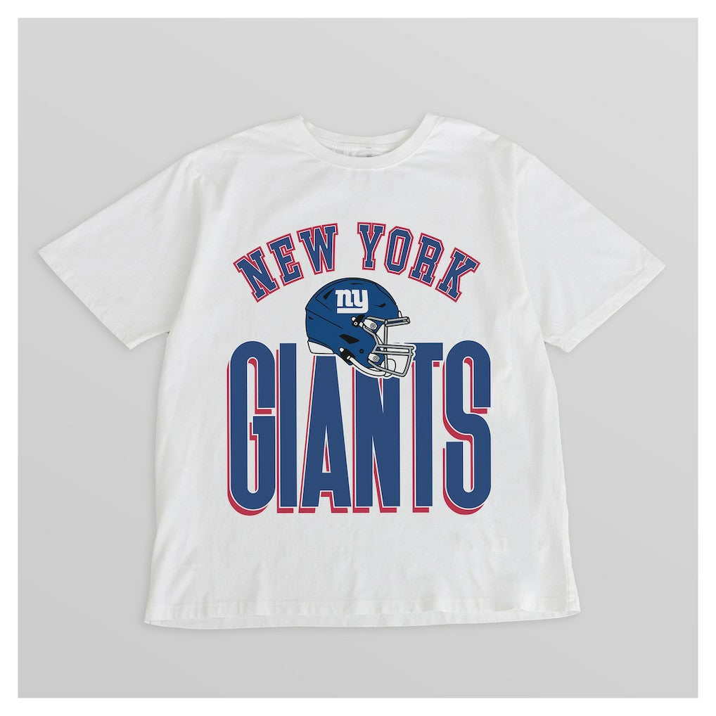 New York Giants Gameday Couture Women's Oversized Classic Fierce Focus T-Shirt - White T-shirts