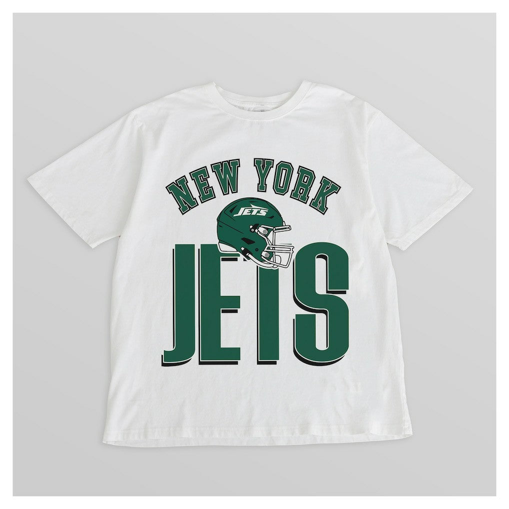 New York Jets Gameday Couture Women's Oversized Classic Fierce Focus T-Shirt - White T-shirts