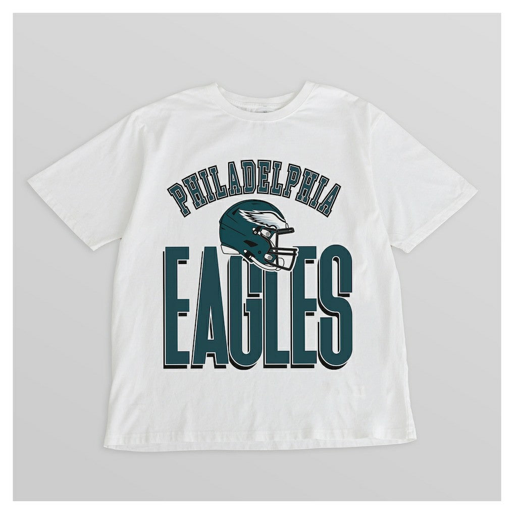 Philadelphia Eagles Gameday Couture Women's Oversized Classic Fierce Focus T-Shirt - White T-shirts