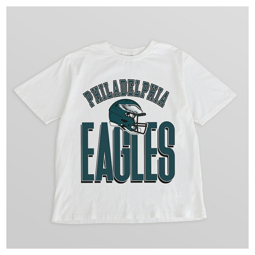 Philadelphia Eagles Gameday Couture Women's Oversized Classic Fierce Focus T-Shirt - White T-shirts