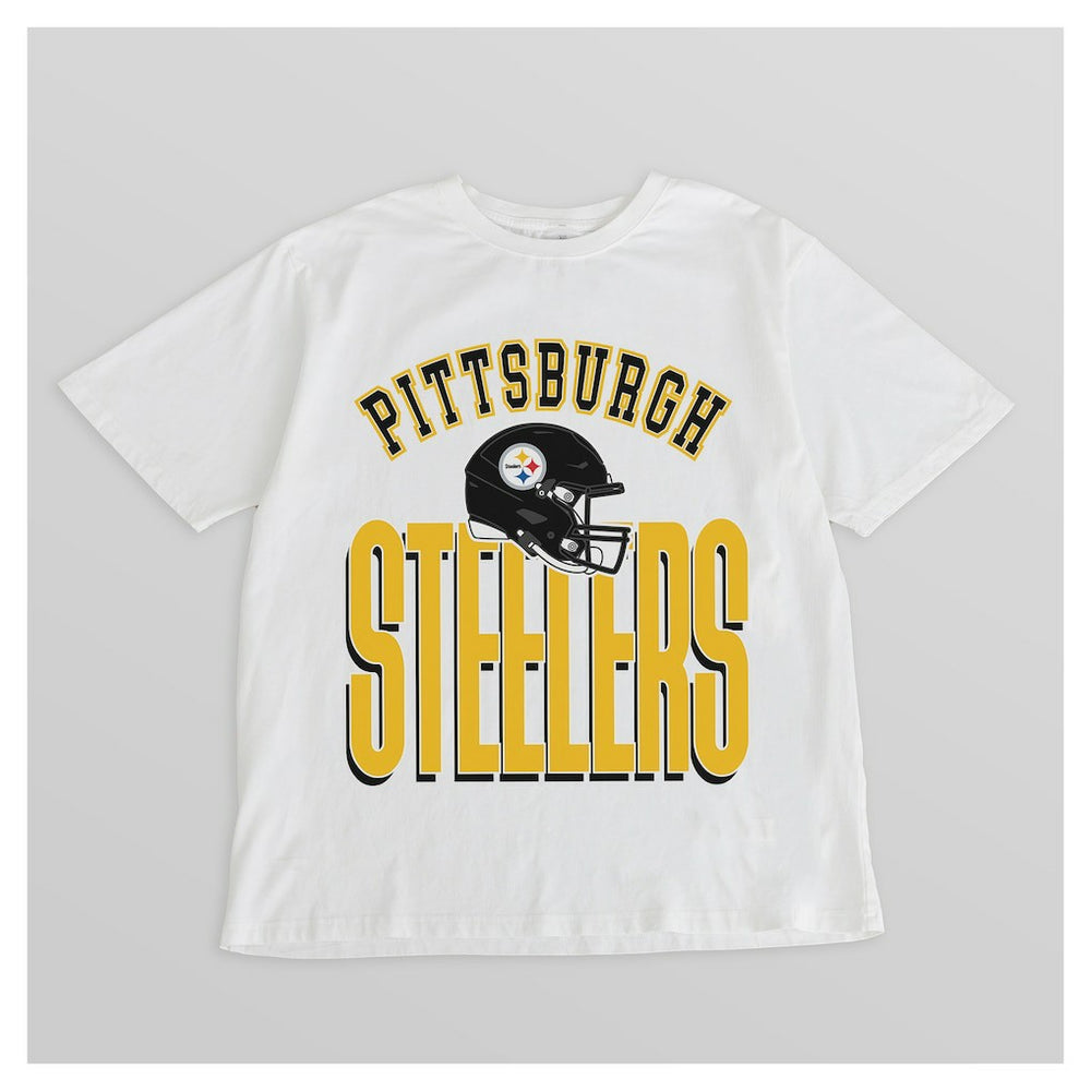 Pittsburgh Steelers Gameday Couture Women's Oversized Classic Fierce Focus T-Shirt - White T-shirts