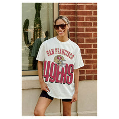 San Francisco 49ers Gameday Couture Women's Oversized Classic Fierce Focus T-Shirt - White T-shirts