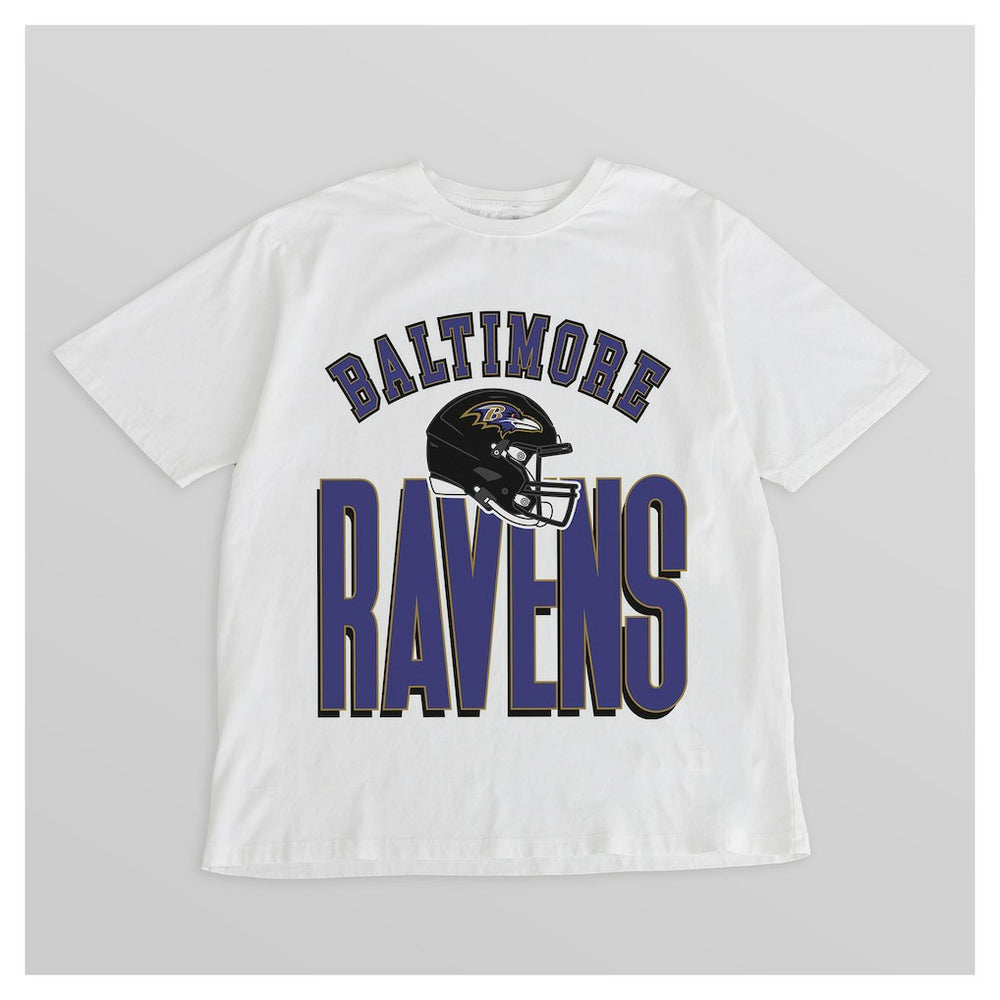 Baltimore Ravens Gameday Couture Women's Oversized Classic Fierce Focus T-Shirt - White T-shirts