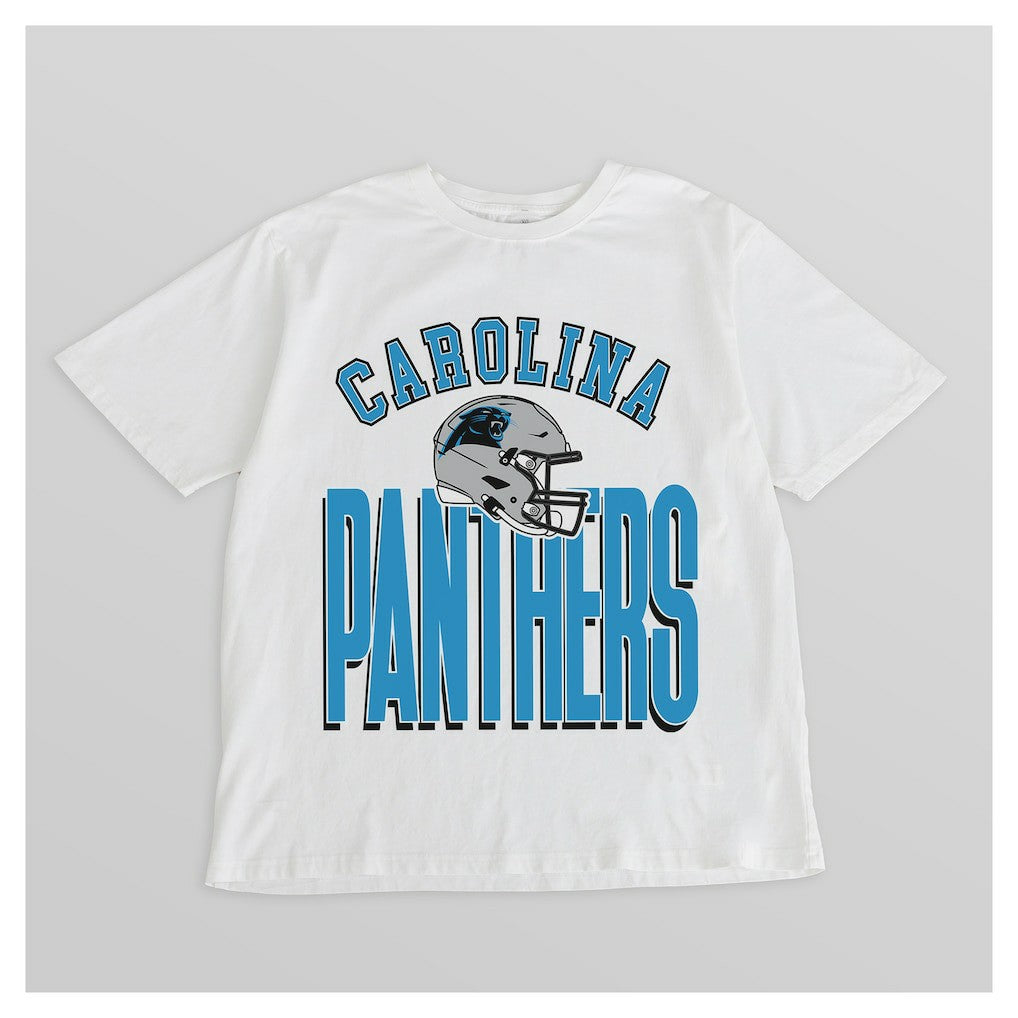 Carolina Panthers Gameday Couture Women's Oversized Classic Fierce Focus T-Shirt - White T-shirts
