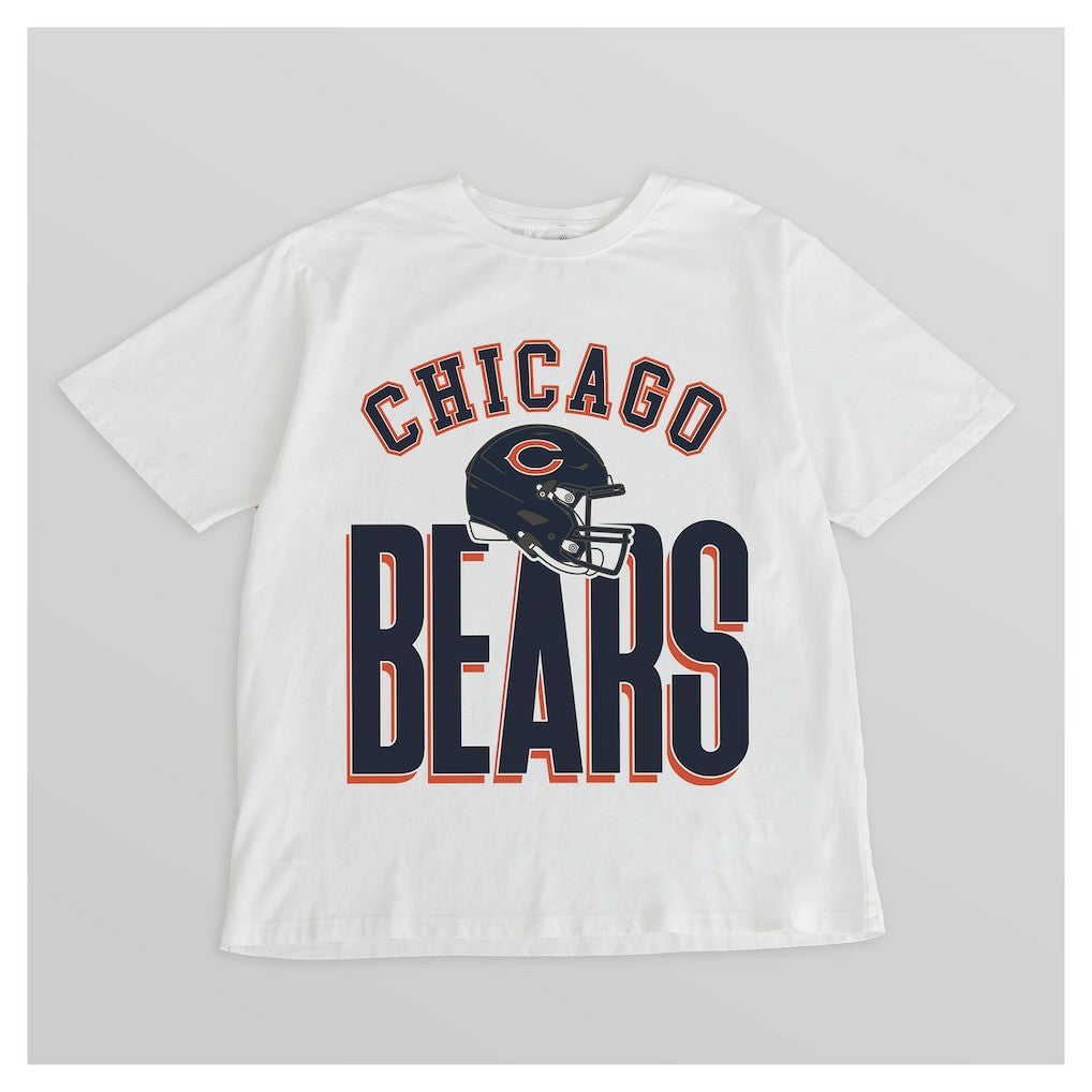 Chicago Bears Gameday Couture Women's Oversized Classic Fierce Focus T-Shirt - White T-shirts